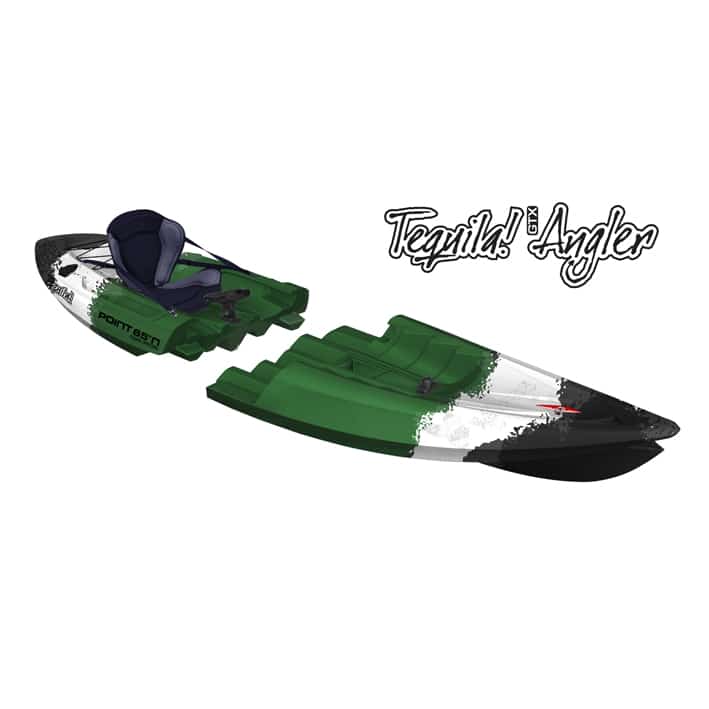 TEQUILA GTX Angler solo (seat on top 1 place) - Kayak modulable spécial pêche - vert camo