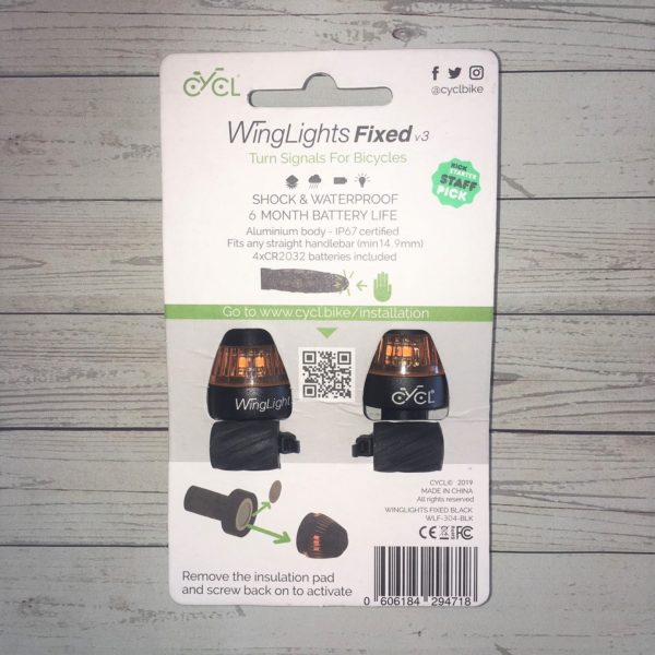 WINGLIGHTS Fixed Clignotants vélo amovibles - Cycl